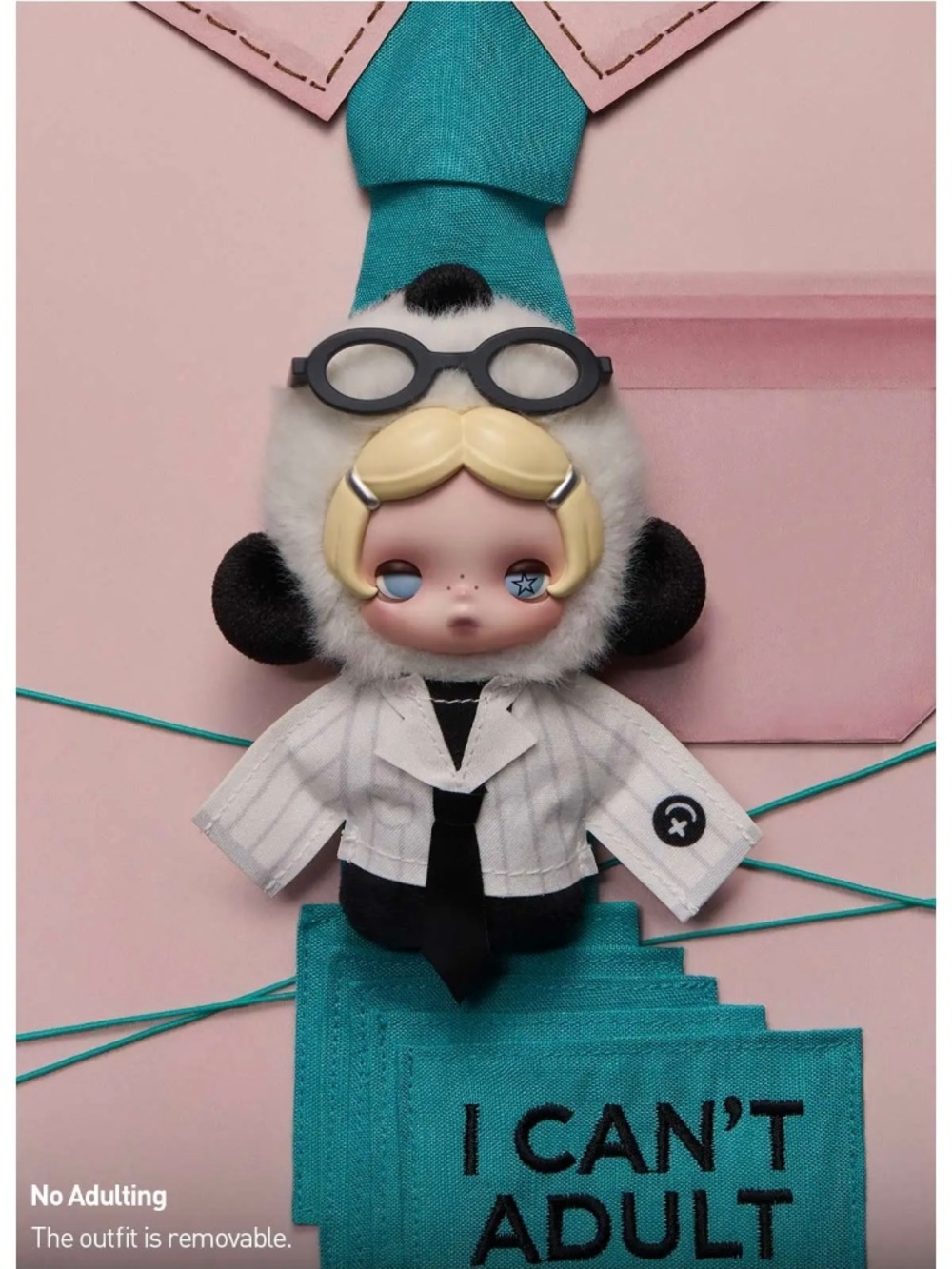 POP MART SKULLPANDA Off Mode Series Plush Doll Pendant- No Adulting